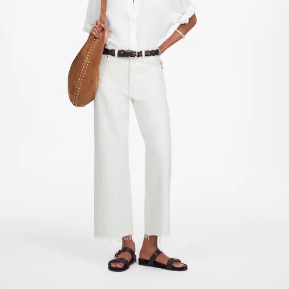 Madewell Denim - NWT Madewell White Low-Slung Baggy Crop Jeans Size 29
